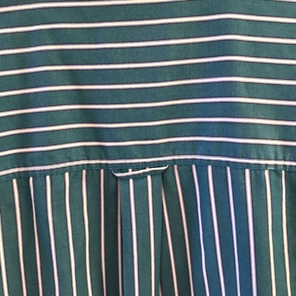 Chaps Striped Shirt: Lightweight Button-Down, Teal & White, Size Men’s Medium - Picture 6 of 10